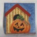 5"x5" pumpkin and birdhouse painting on stretch canvas