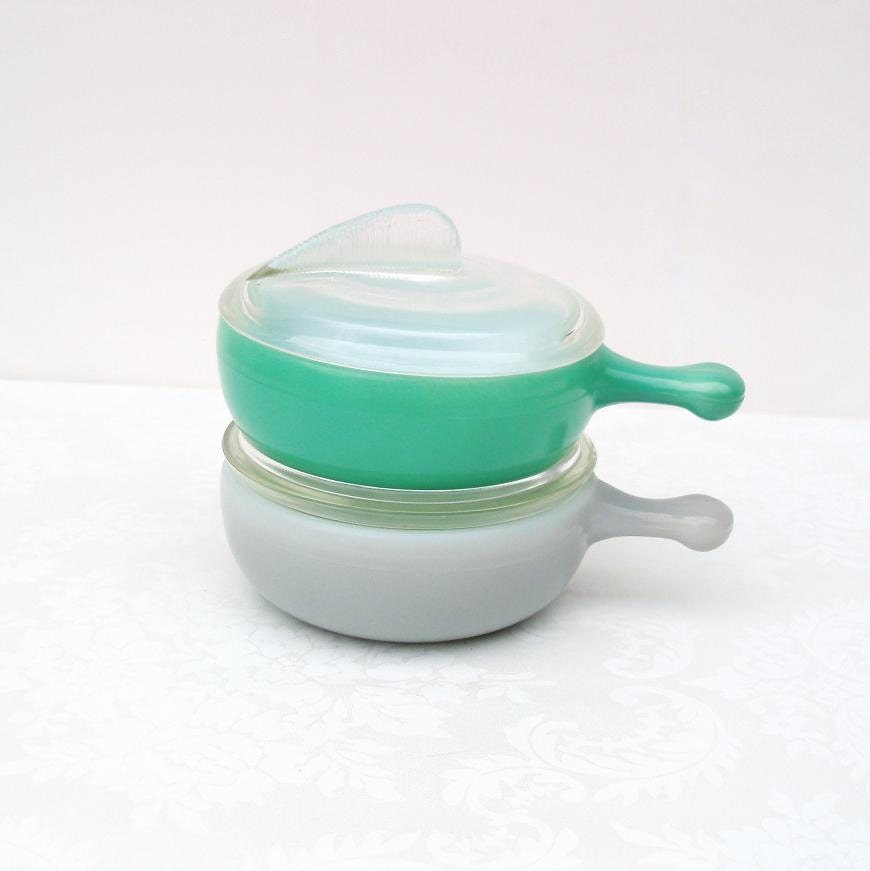 Vintage Glass Casserole Dish Mini Baking Dishes by WhimzyThyme