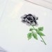 Retro Tablecloth  Mid Century  Large Black Rose Table Linen  Vintage Kitchen Tablecloth  White Tablecloth