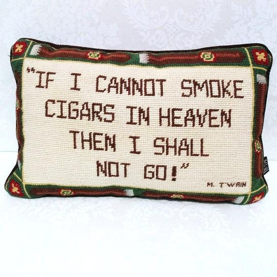 Mark Twain Quote, Accent Pillow Decorative, Mens Home Decor, Fall Colors - Brown
