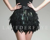 Couture Black Coque Feather Mini Skirt - Laveder Faye