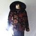 Black Floral  Chenille Tapestry Hooded Jacket