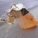 Citrine Gold Necklace 14k Gold Filled Chain, Gold Dipped Pendant, Natural Citrine Rock Pendant, Organic Yellow Necklace, November Birthston