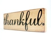 Thankful. Wood Block Decor.