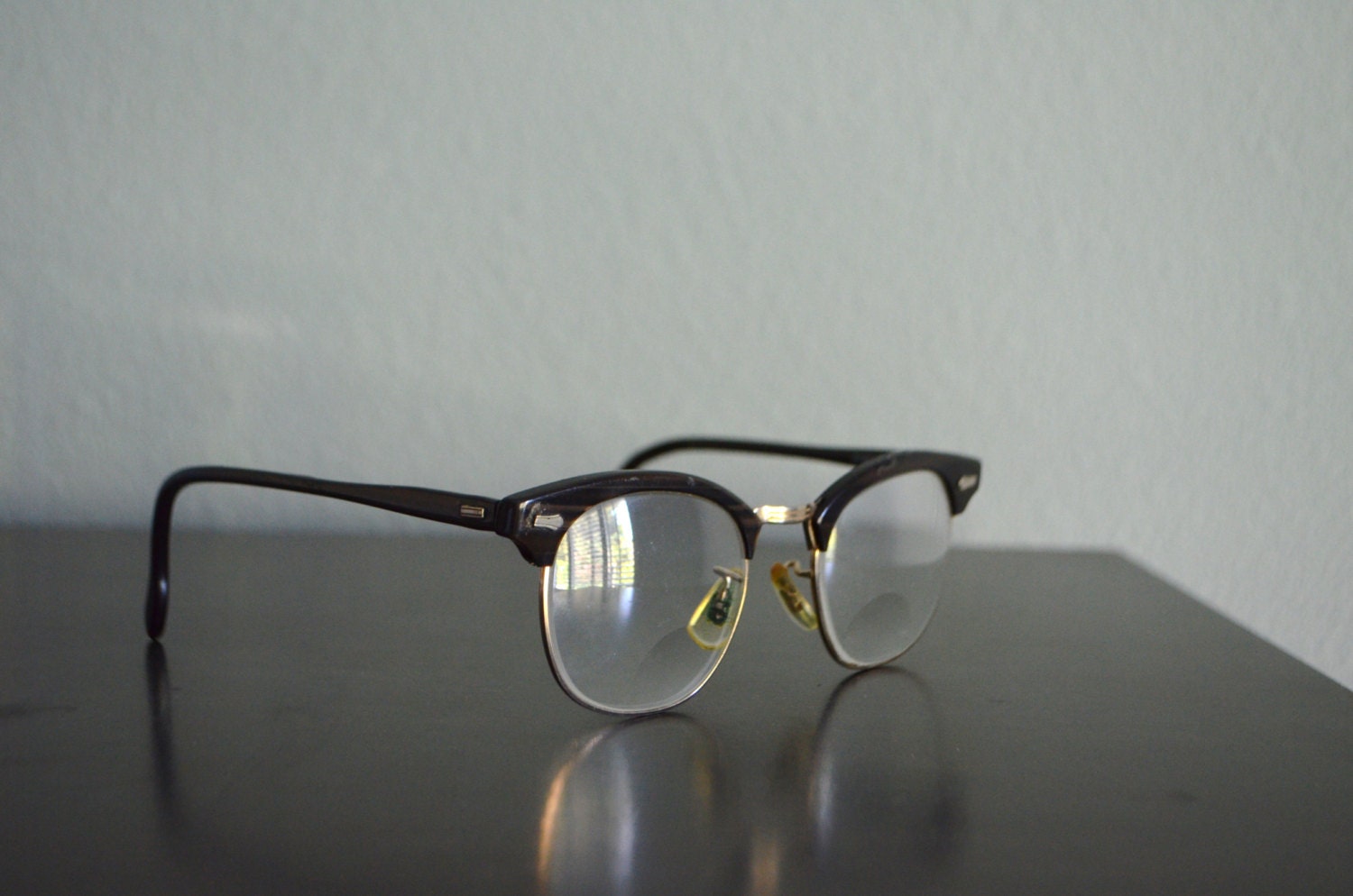 Vintage 60s Dark Brown Tortoise Shell Glasses Frames // womens