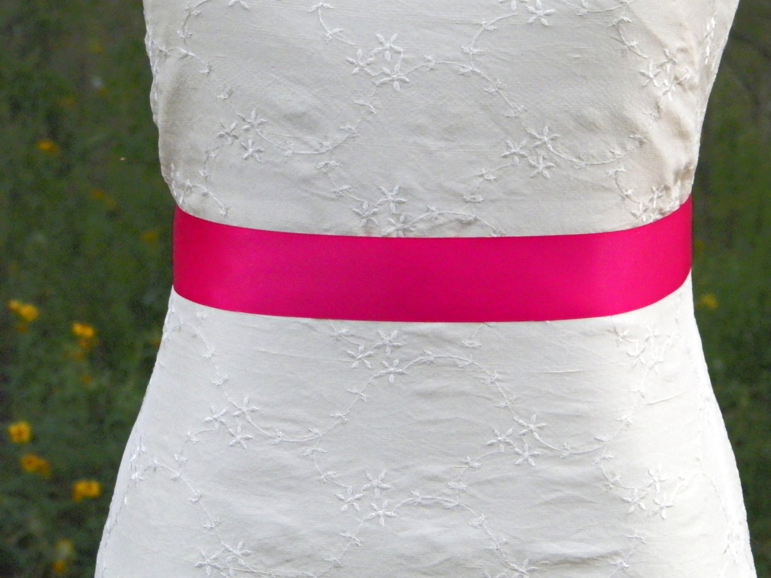 Fuchsia Pink Bridal Sash 1 1/2" Black Satin Ribbon Ready to Ship.... Wedding Day Sash Belt... Bridal, Prom, Ball , Portraits....