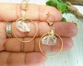 Herkimer Hoop Earrings - Boho Fashion - Crystal Quartz