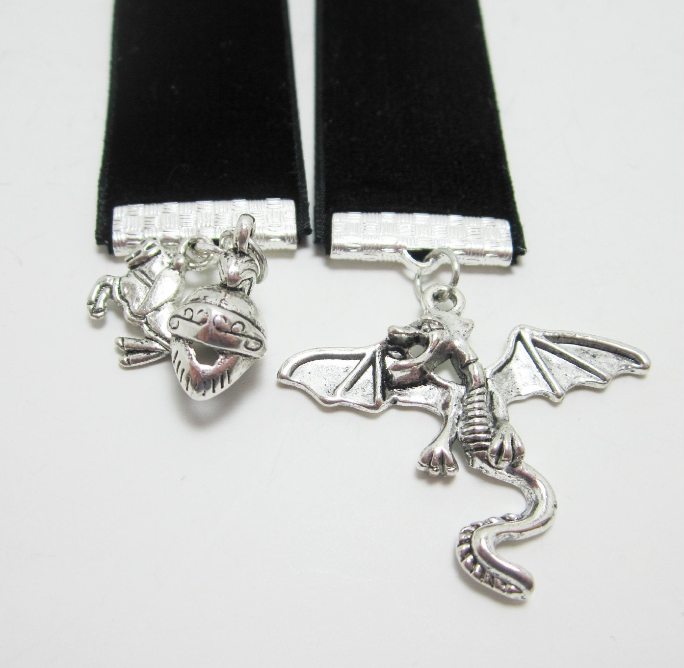 Fantasy Aeonith Dragon Black Velvet Ribbon Bookmark