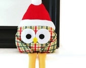 Christmas Owl Sewing Pattern - Holiday Home Decor PDF Pattern Santa Owl for Bookshelf, Mantel - Easy Owl Pattern - GandGPatterns
