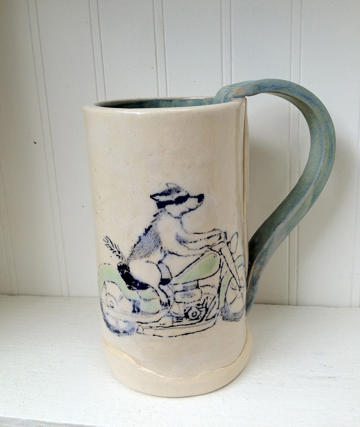 Dog on a Motorcycle Ceramic Mug