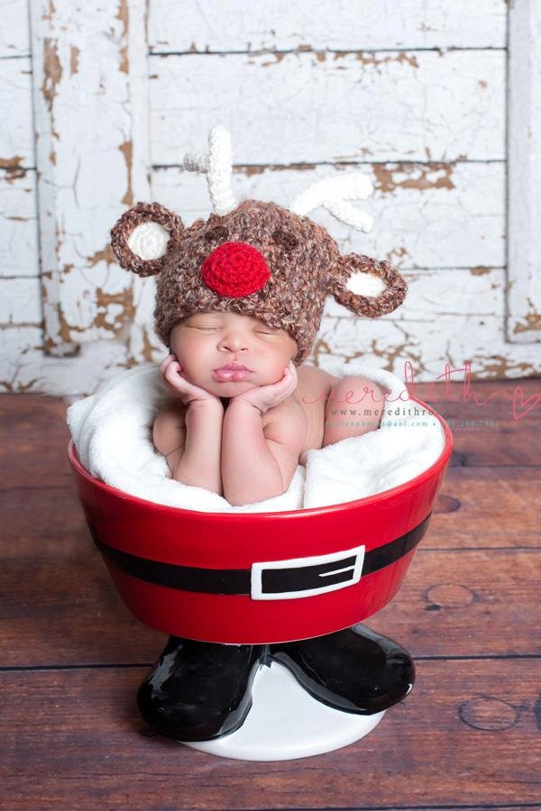 Reindeer Hat- Baby Hat- Christmas Hat
