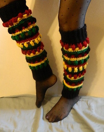 Rasta Crochet Leg Warmers