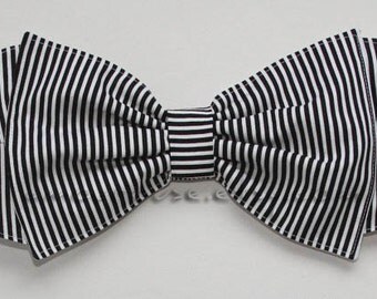 Black and White Stripe Bow Bandeau