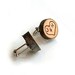WOOD BURNED personalized wood tree trunk heart cuff links