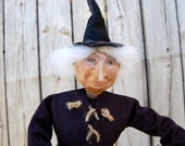 Witch Rod Puppet Sculpted Polymer Clay Marotte