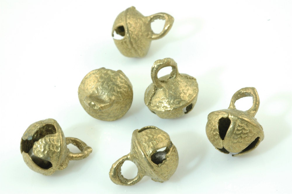 Brass Bells with Clapper from Nepal, Pregnancy Charm, 15x20mm