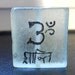 splendid XL hindu OM engraved GLASS focal pendant - eye catcher