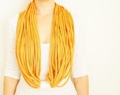 SCARF //  Infinity Eternity Scarf Noodle Scarves Cotton Fashion Neckwarmer Circle Necklace Chunky Cowl Yellow Orange