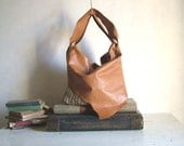 Large Slouchy Woven Hobo in Natural Tan Leather - Made to Order