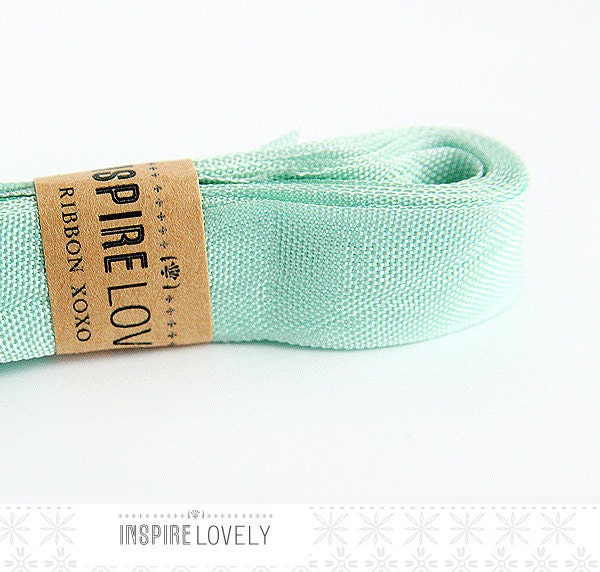 Vintage inspired Seam Binding ribbon xoxo- Aquamarine Blue