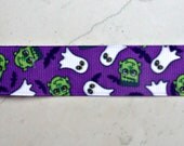 frankensteins and ghosts printed on purple 7/8" grosgrain ribbon Il_170x135