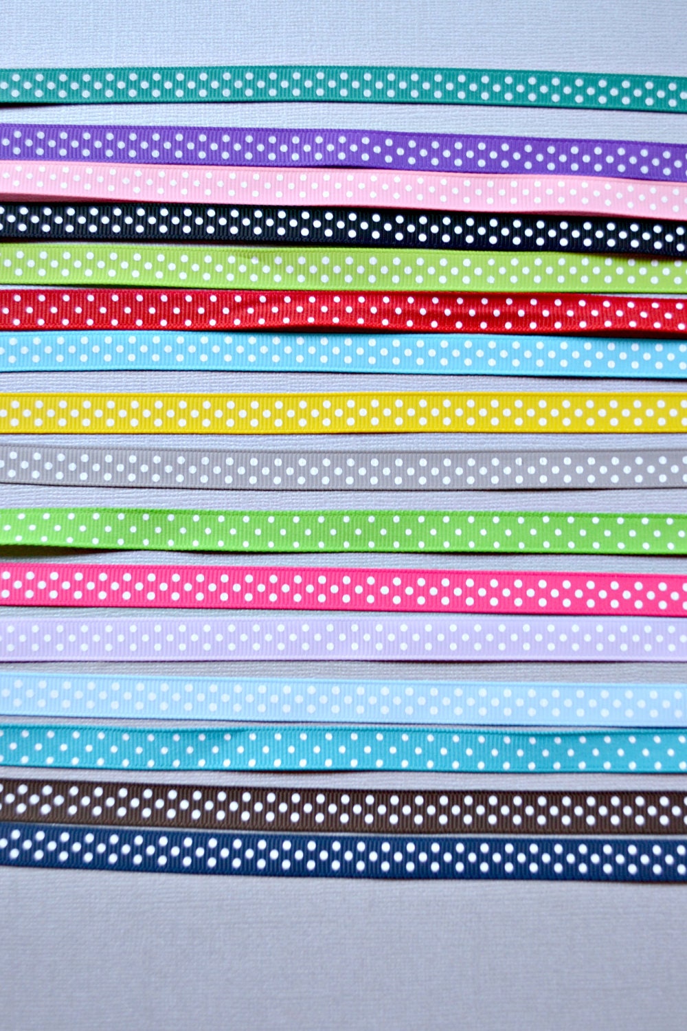 Rainbow polka dot 3/8" grosgrain ribbon combo set- 16 yards Il_170x135
