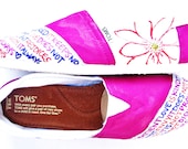 The Esther - Fuscia and White Custom TOMS