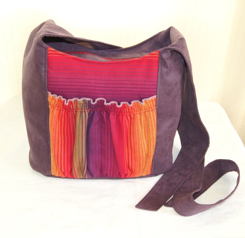 Cyber Monday Etsy Kangala Bag Babywearing Autumn Purple Tote Bag with Rainbow Girasol