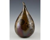 Tiger Eye Teardrop Shaped Crystal Glazed Vase: Free US Shipping