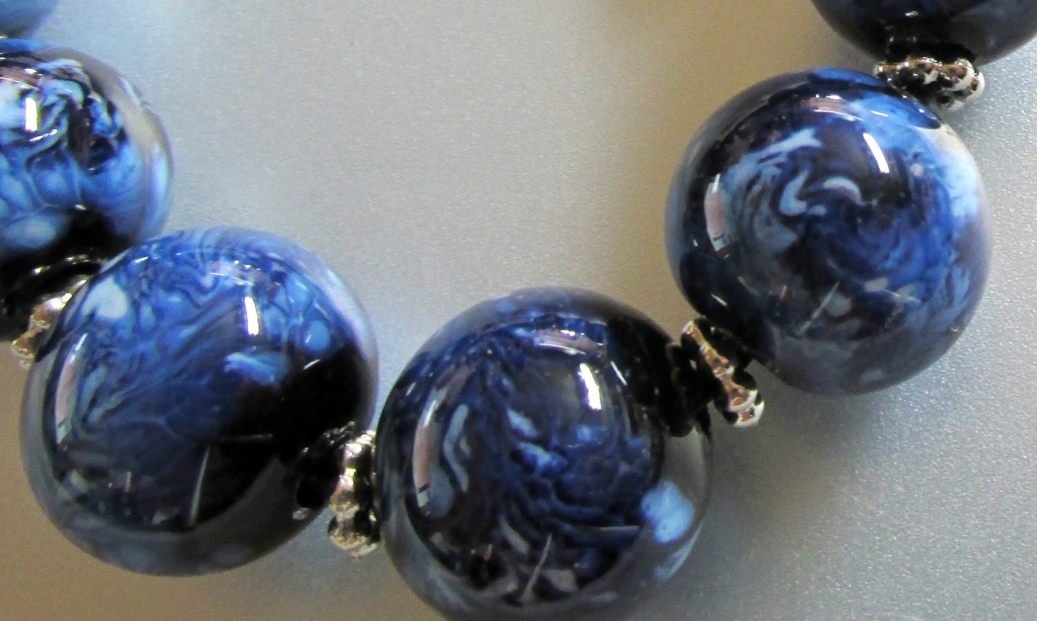 Lampworking Black and Silver Lake Frit Glass Round Beads (10)- Gardens Collection - LEteam