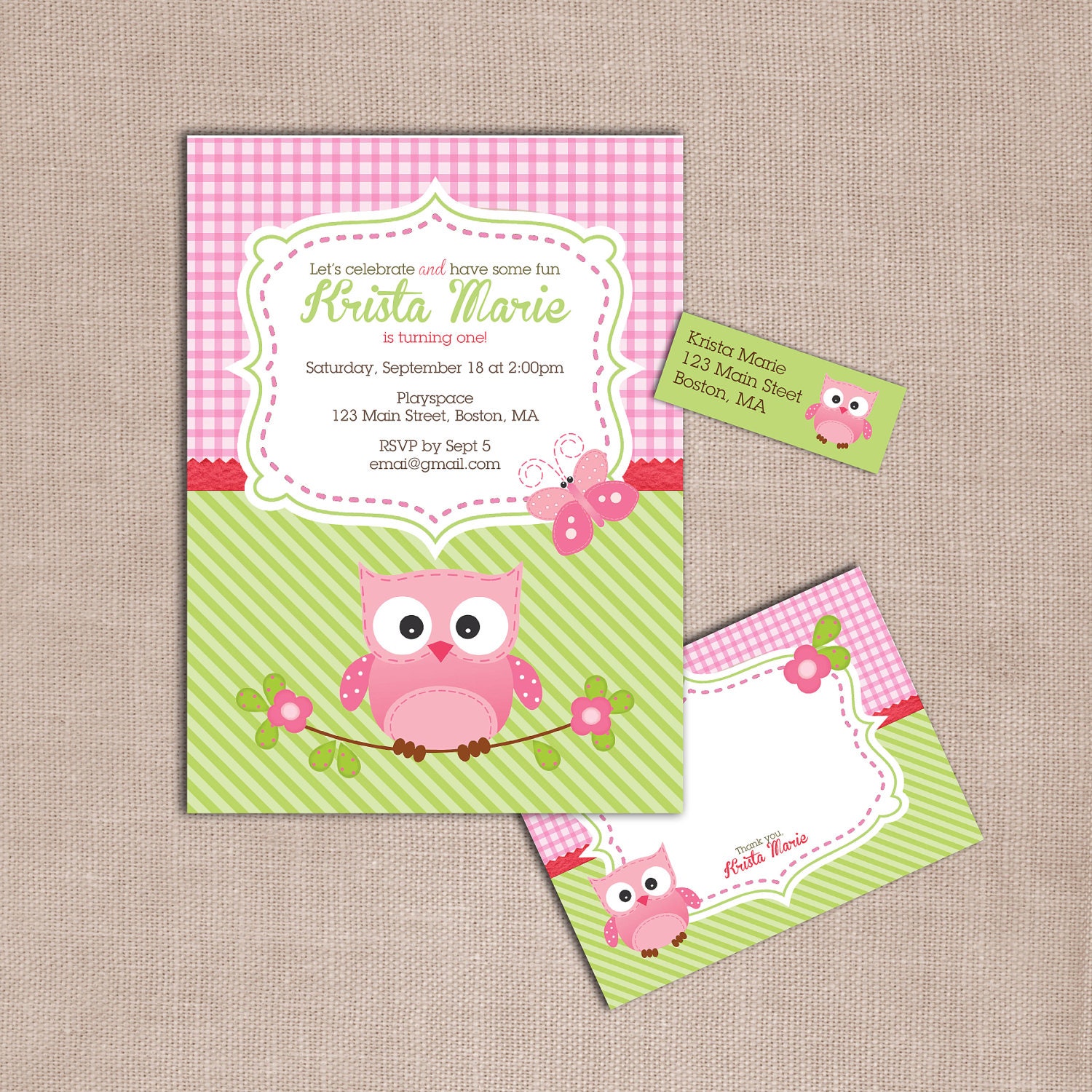 owl fall birthday invitation and thank you DIY printable