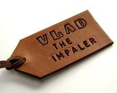 Vlad the Impaler Luggage Brown Leather Luggage Tag Vampire Dracula