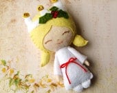 St. Lucia Felt Christmas Ornament - Swedish, Scandanavian, Santa Lucia, Sancta Lucia - Queen of Lights