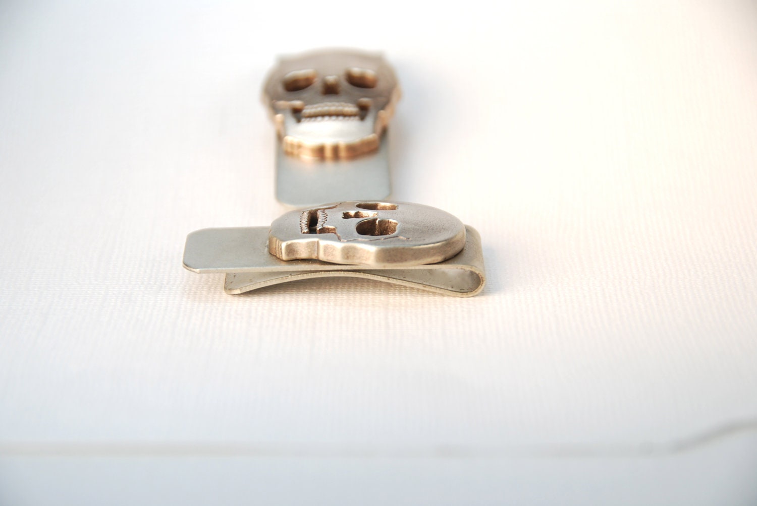 Men: Dad, Boss, Brother, Husband, Boyfriend Golden Skull Money Clip for Him