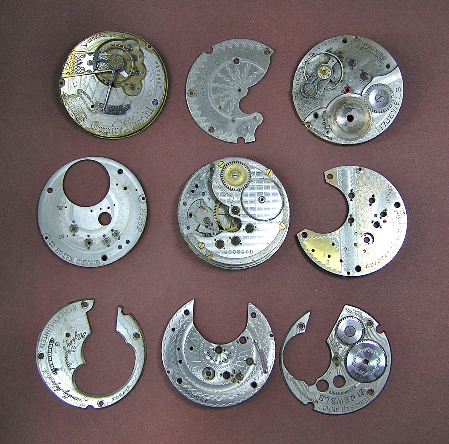 Antique Pocket Watch Parts Engraved and by