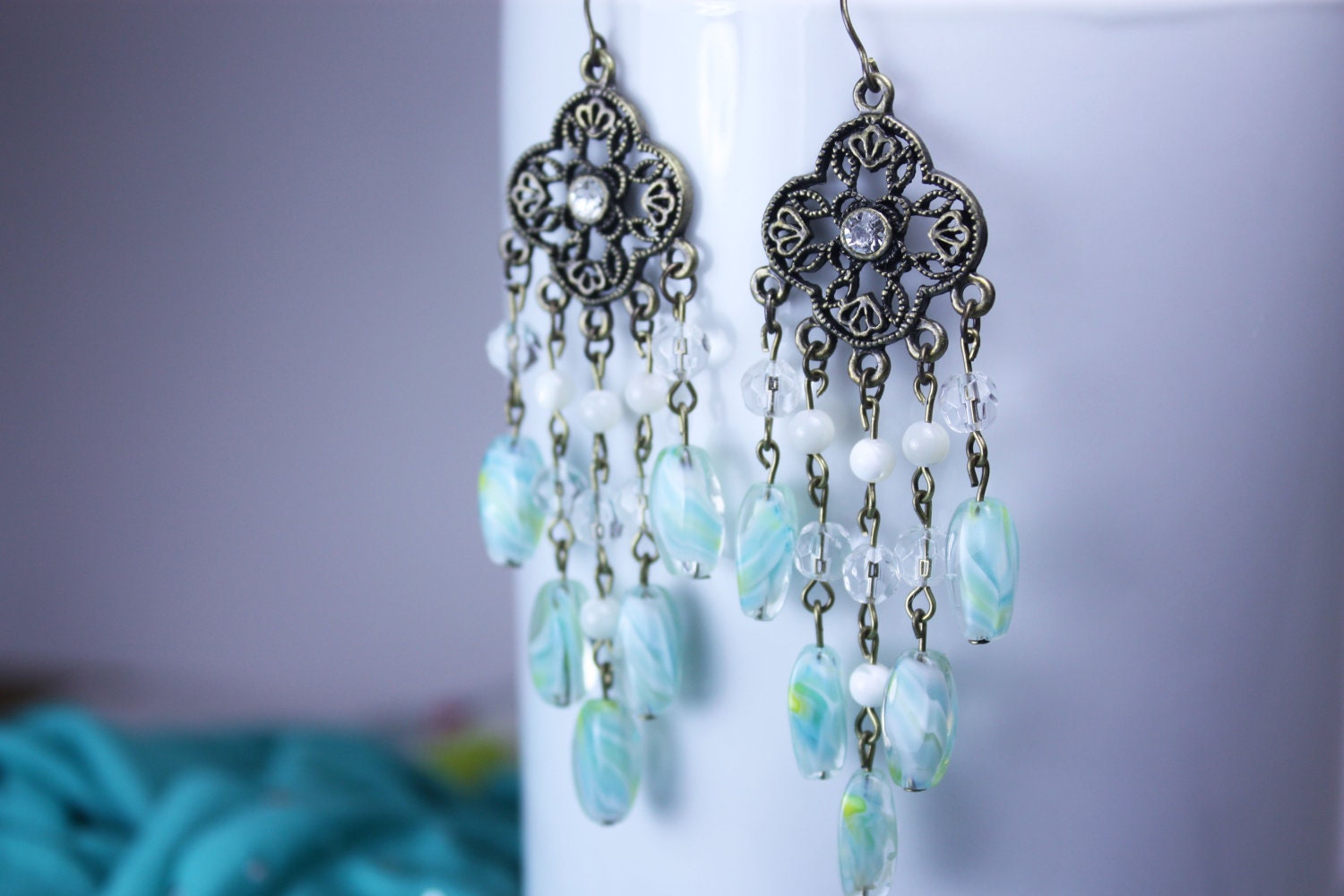 yellow chandelier earrings