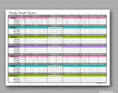 Colorful - Weekly Health Tracker -  PDF Printable File