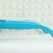 60s Sunglasses Mod 1960's Slit Sunglasses Round Horn Rim Eskimo Style Sky Blue Lime Lined Dead Stock