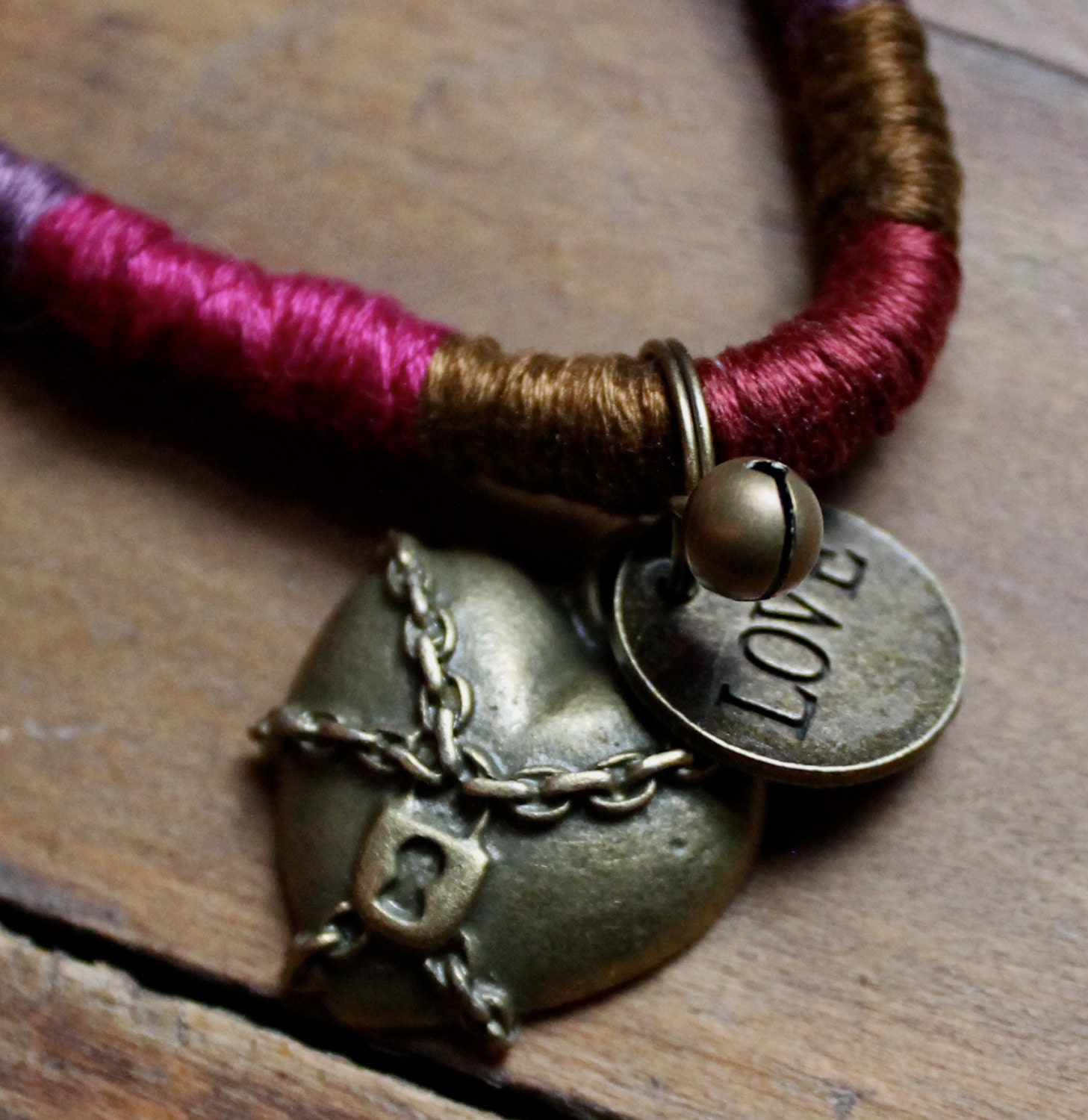 UNCHAIN MY HEART my Hippie Heart Organic Cotton Necklace with Pendant