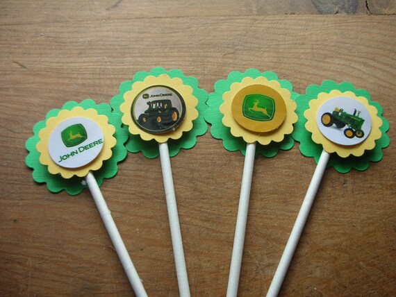 John Deere Cupcake Toppers by Kellyskrochet on Etsy