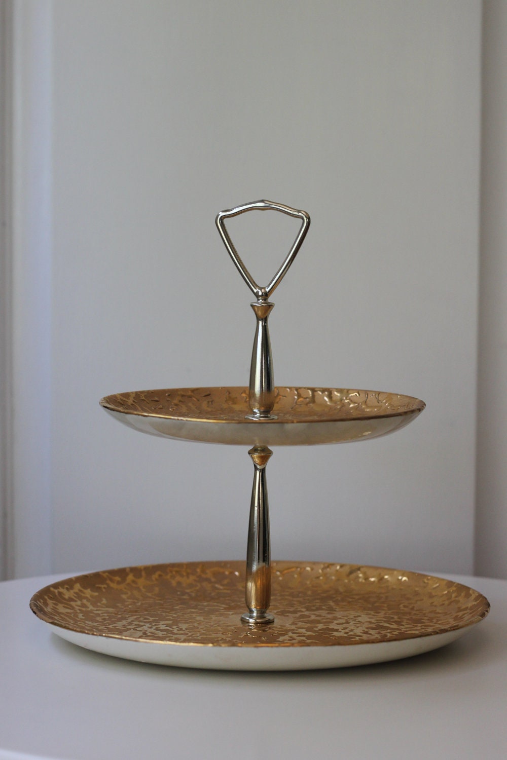 Cupcake Stand Tiered Serving Plates Gold by SimplyShabbyLiving