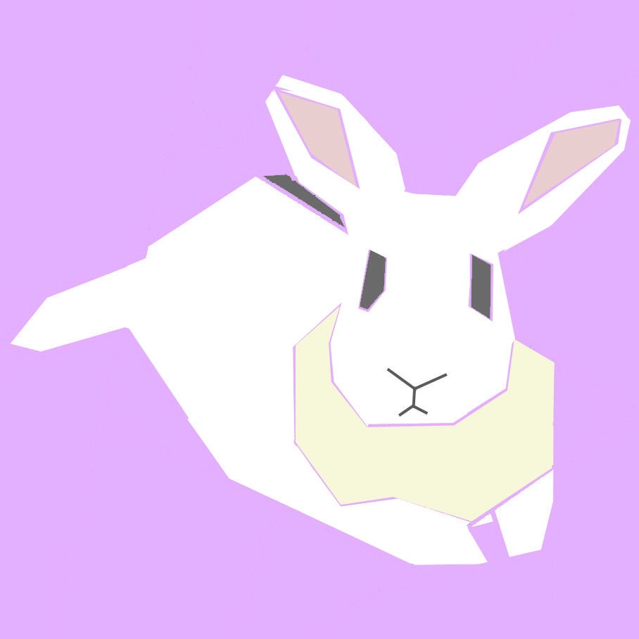 Rabbit paper-piecing quilt pattern, PDF