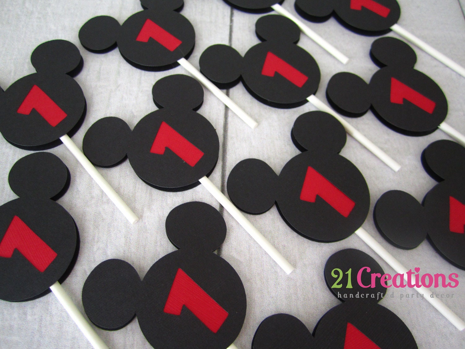 Mickey Mouse Cupcake Toppers with age - set of 12 Il_170x135