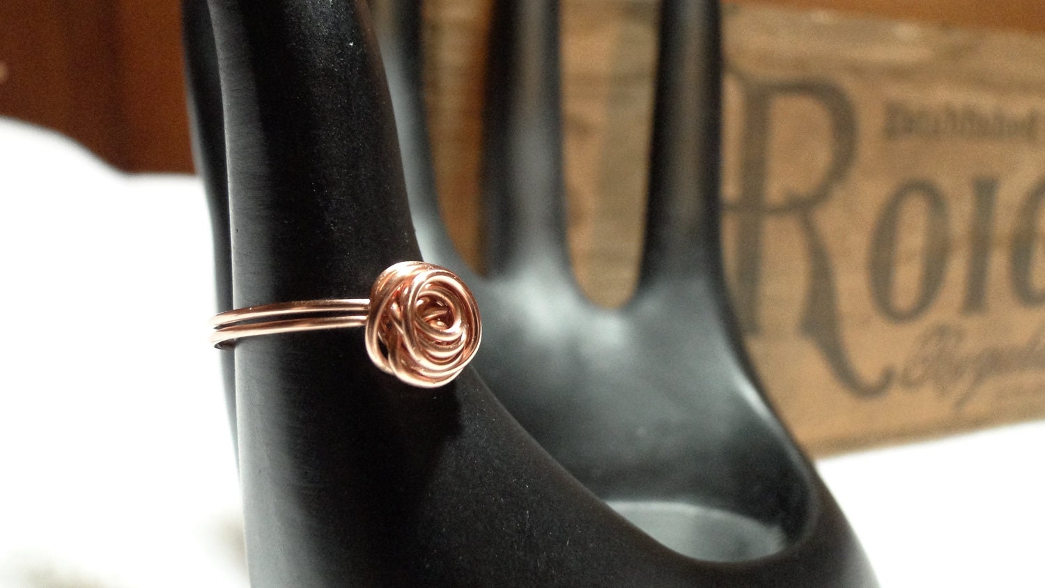 Made-To-Order Custom Handmade Copper Romantic Rosette  Wire-wrapped Ring Whole and Half Sizes 3-15