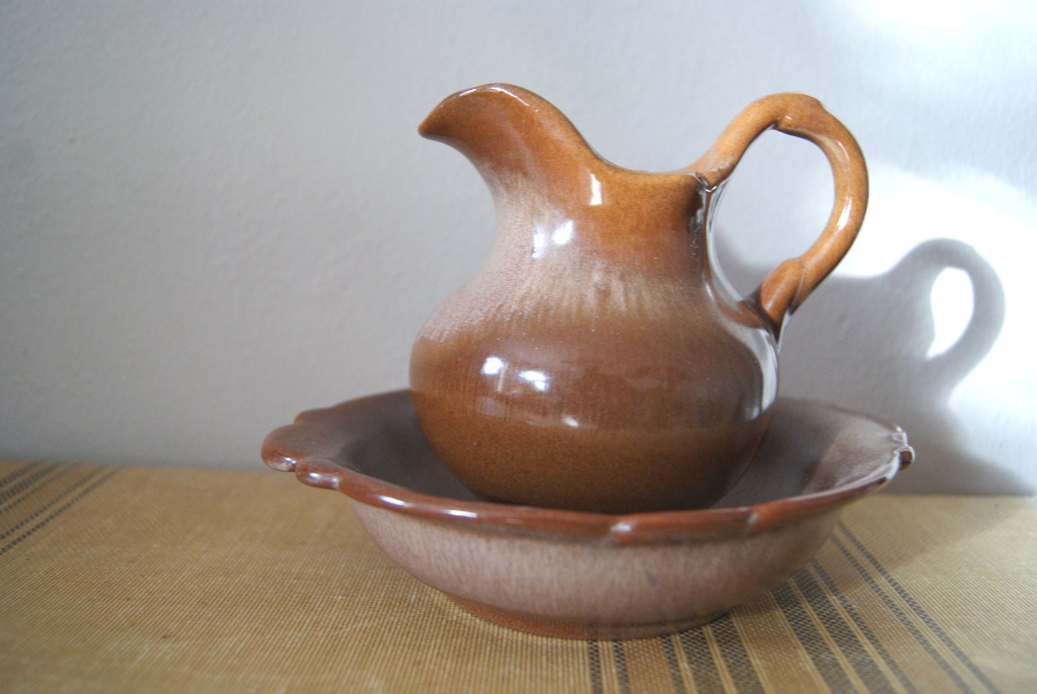 SALE Vintage Brown Frankoma Pottery Pitcher by TheDakotaBackWoods
