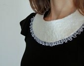 White lace felted necklace felted collar