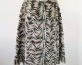 70s Marled Knit Shawl Fringe Womens Size Small Medium Large