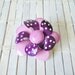 Mod Vintage Purple Polka Dot Flower Power Pin Brooch 1960s