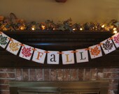 Fall Word and Colorful Leaf Banner Beautiful Autumn Photo Prop Leaves Garland