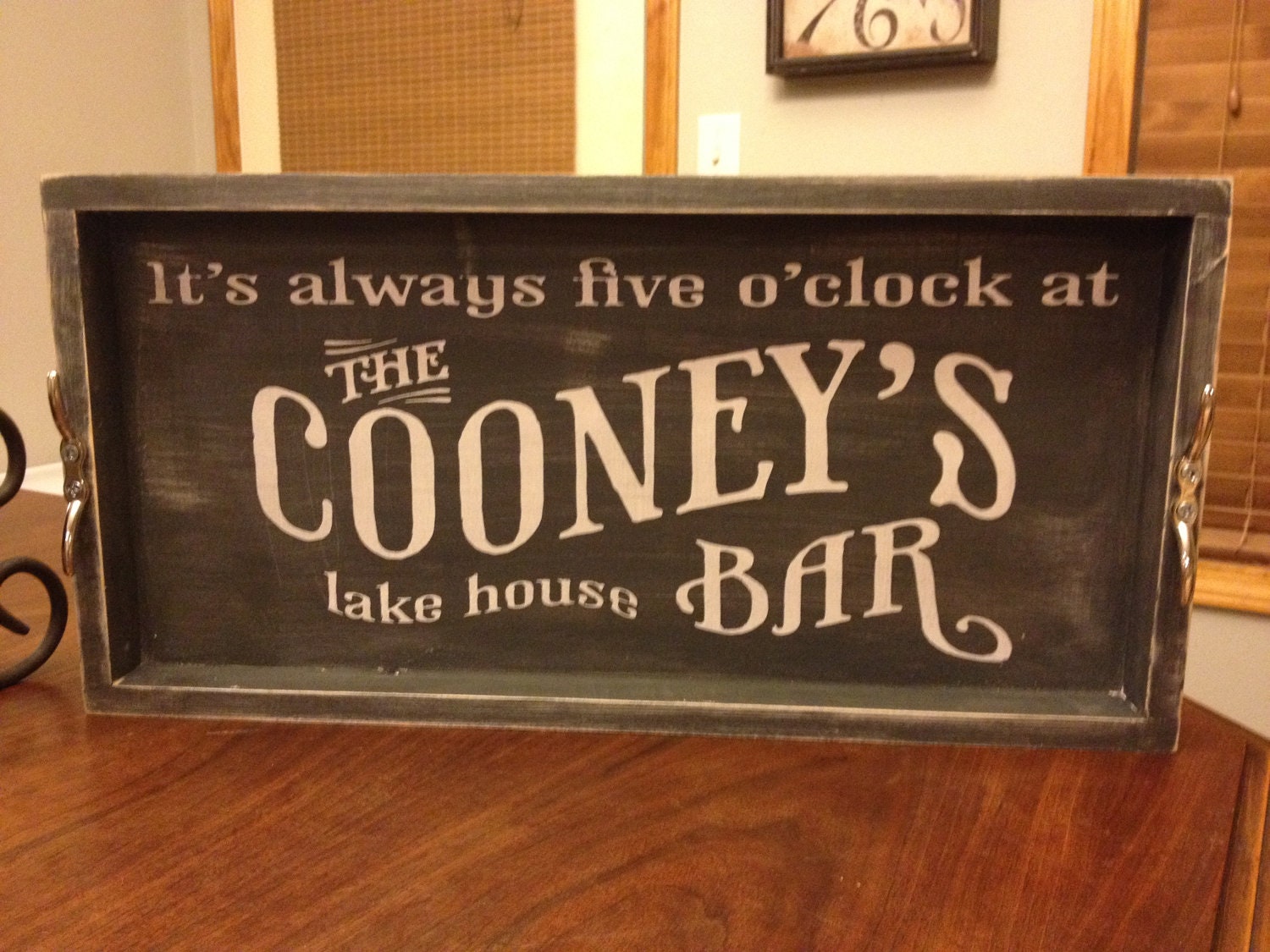 lake house serving tray - personalized with your own saying